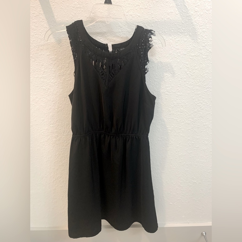 Black Sleeveless With Clear Floral Print Top